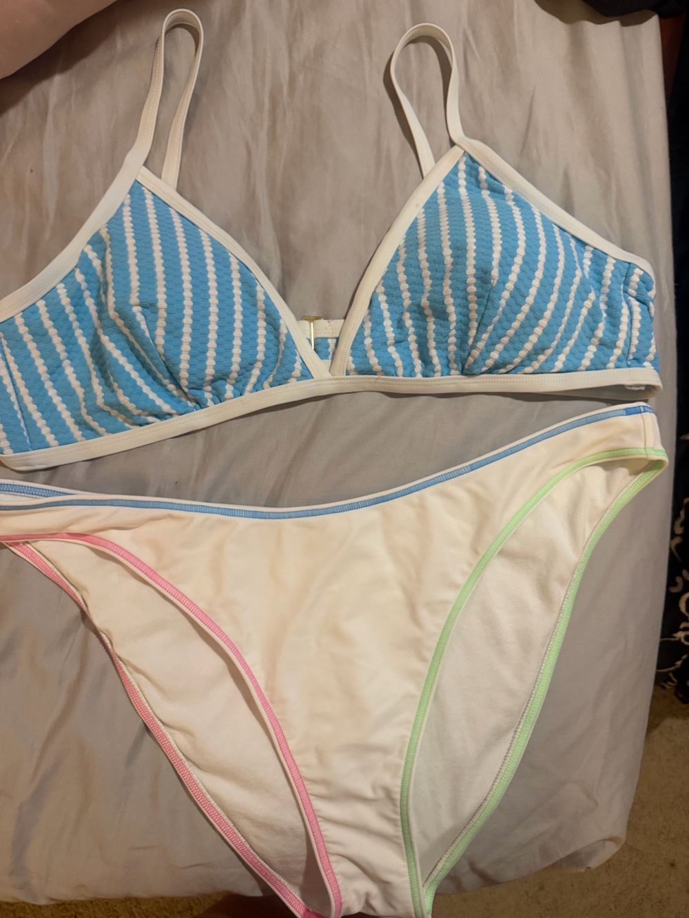 2-piece bikini size 20 teal,hot pink and hot green